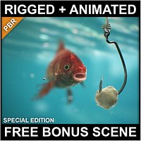 Goldfish - PBR Game Ready - Context Scene Bonus