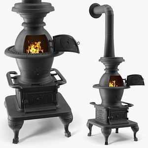 Potbelly Stove New with Fire