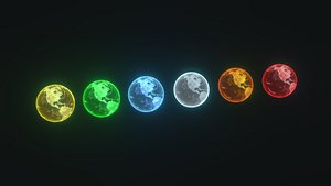 Planet Earth Hologram 6 Variations Sci-Fi 3D Model