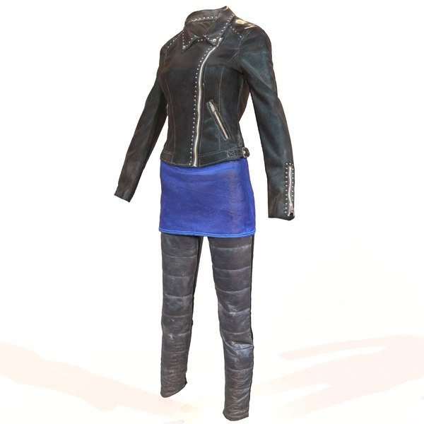 shiny leather clothing 3d obj