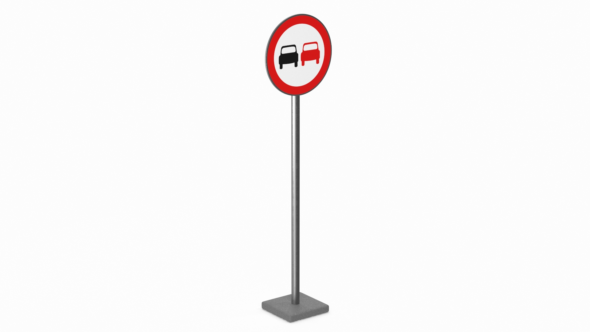 3D Road Sign No Overtaking - TurboSquid 2211816