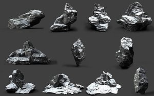 rocks snow 3D model