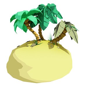 3d model tropical island