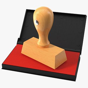 Stamp with Wood Handle and Inkpad Approved