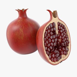 Cartoon Pomegranate Set 3D model