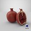 Cartoon Pomegranate Set 3D model