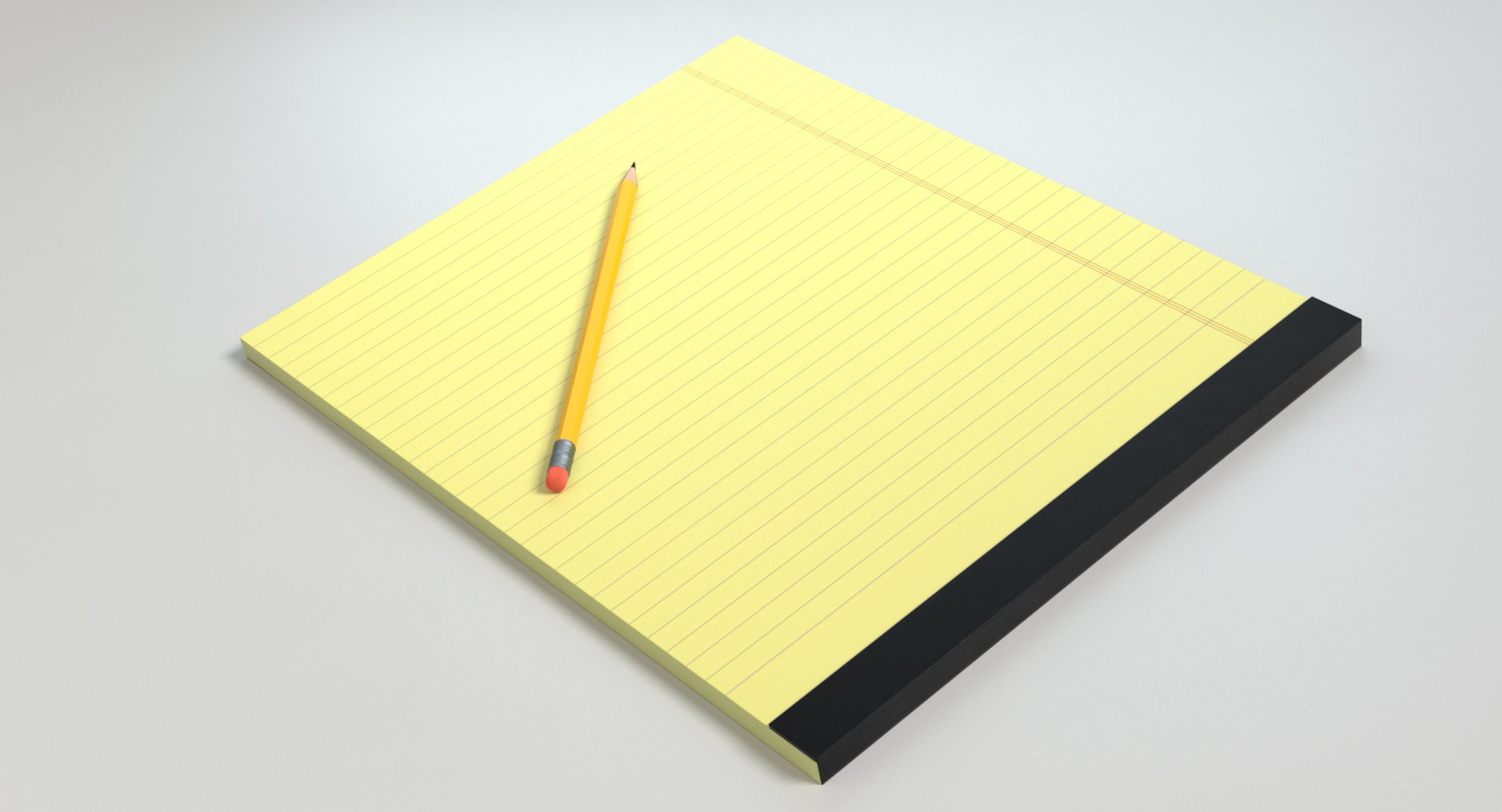 3D Model Note Pad Pencil - TurboSquid 1156350