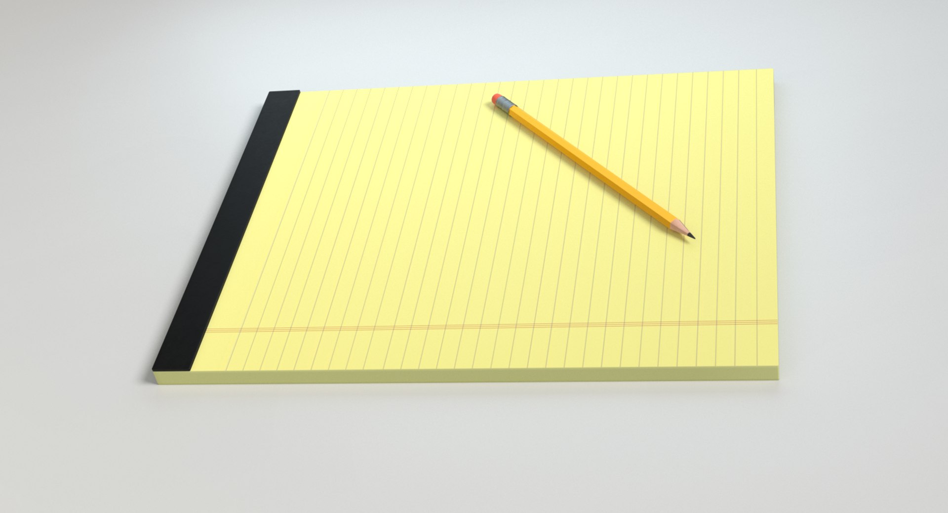 3D Model Note Pad Pencil - TurboSquid 1156350