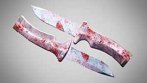 Knife 7 Blossom Pink FT With Blood 3D model