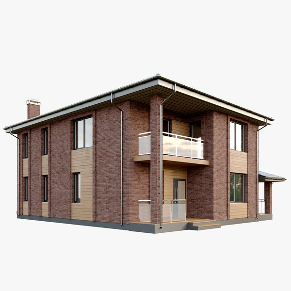 Modern Residential Building Dark 3D model