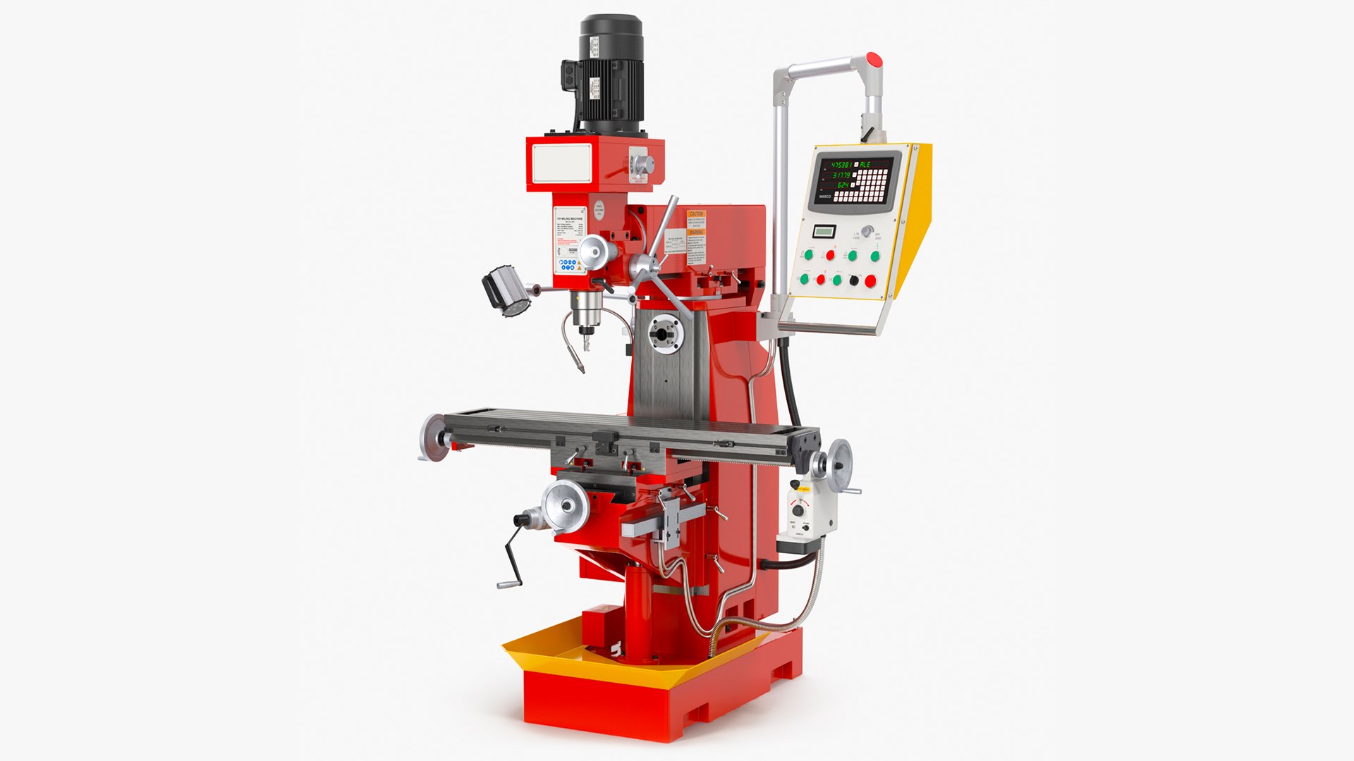 Milling Machine Red 3D model preview