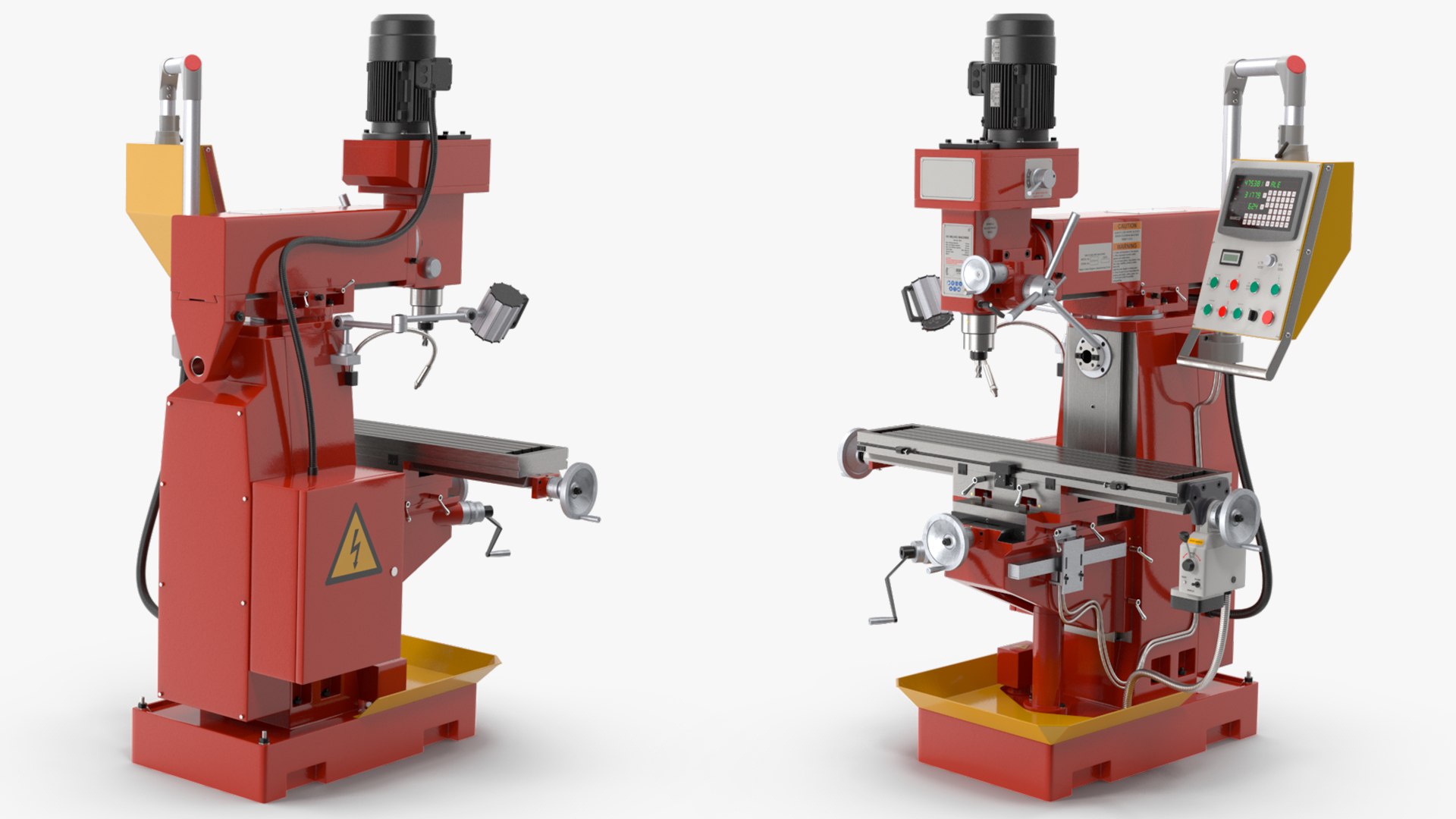 3D Milling Machine Red - TurboSquid 1922197