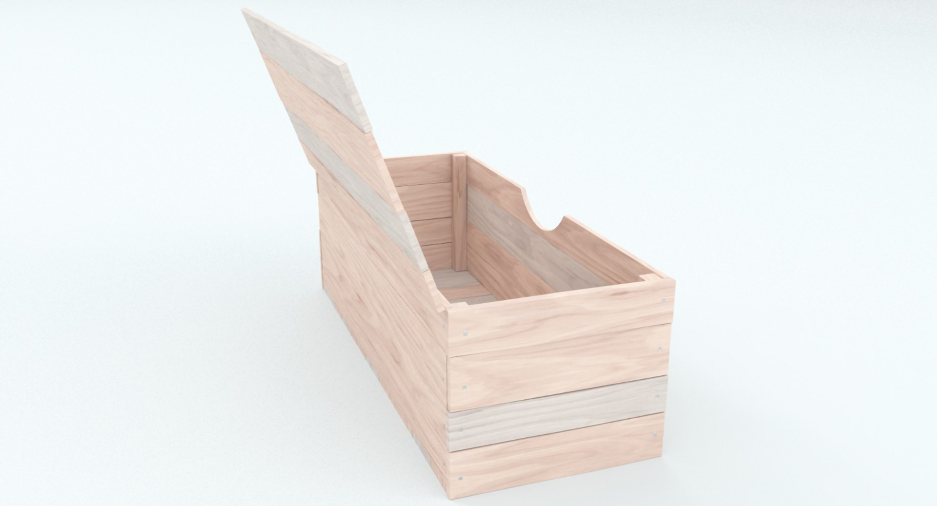 Wooden square chest 3D model - TurboSquid 1258231