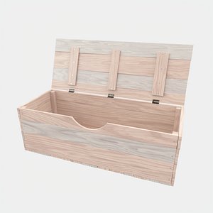 wooden square chest 3D model