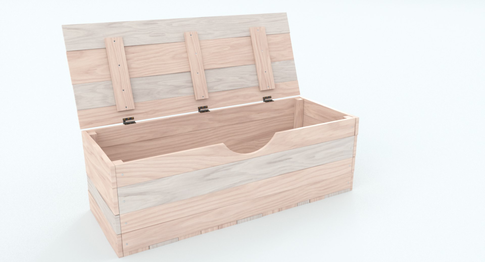Wooden square chest 3D model - TurboSquid 1258231
