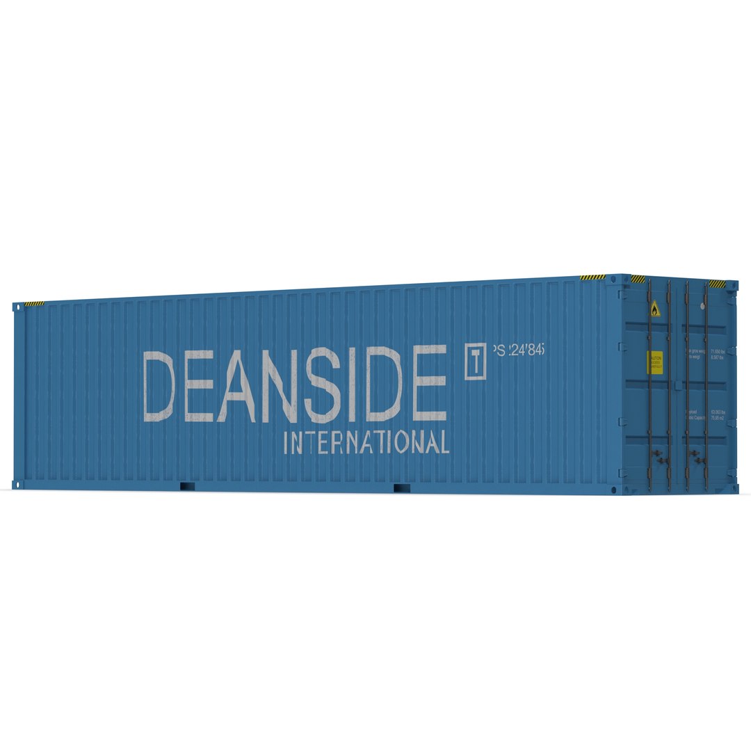 40 ft High Cube Container Blue 2 3D Model preview