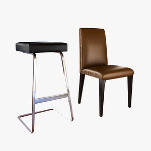 knoll Four seasons bar stool ludwig mies van der rohe and ava high back side chair by room and board