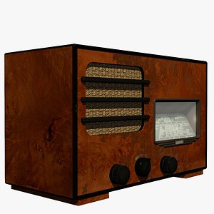 3d model old radio 1940s