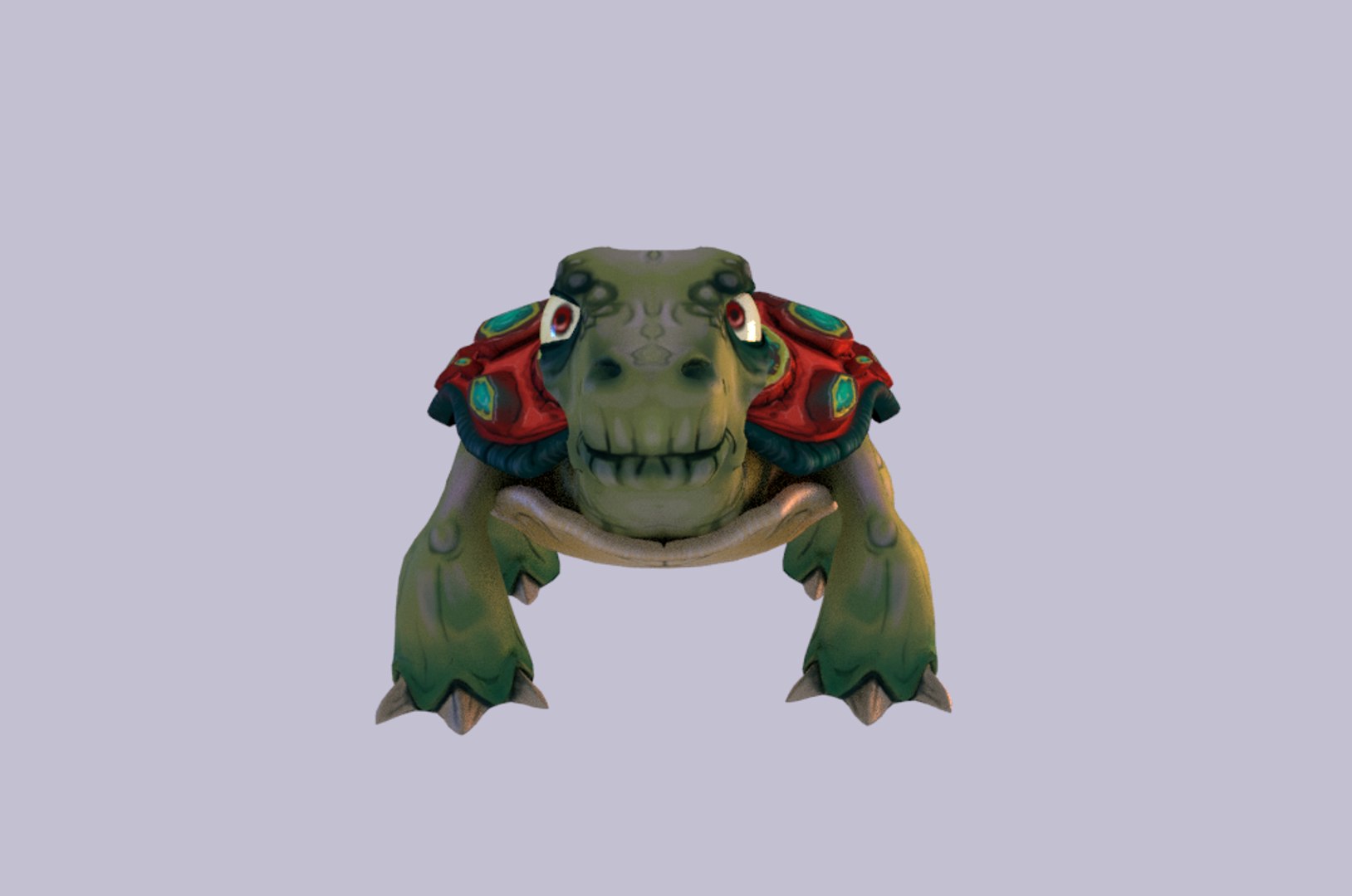 3d stylized turtle animation model