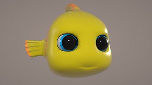 Fish  Yellow Rigged(Animated)