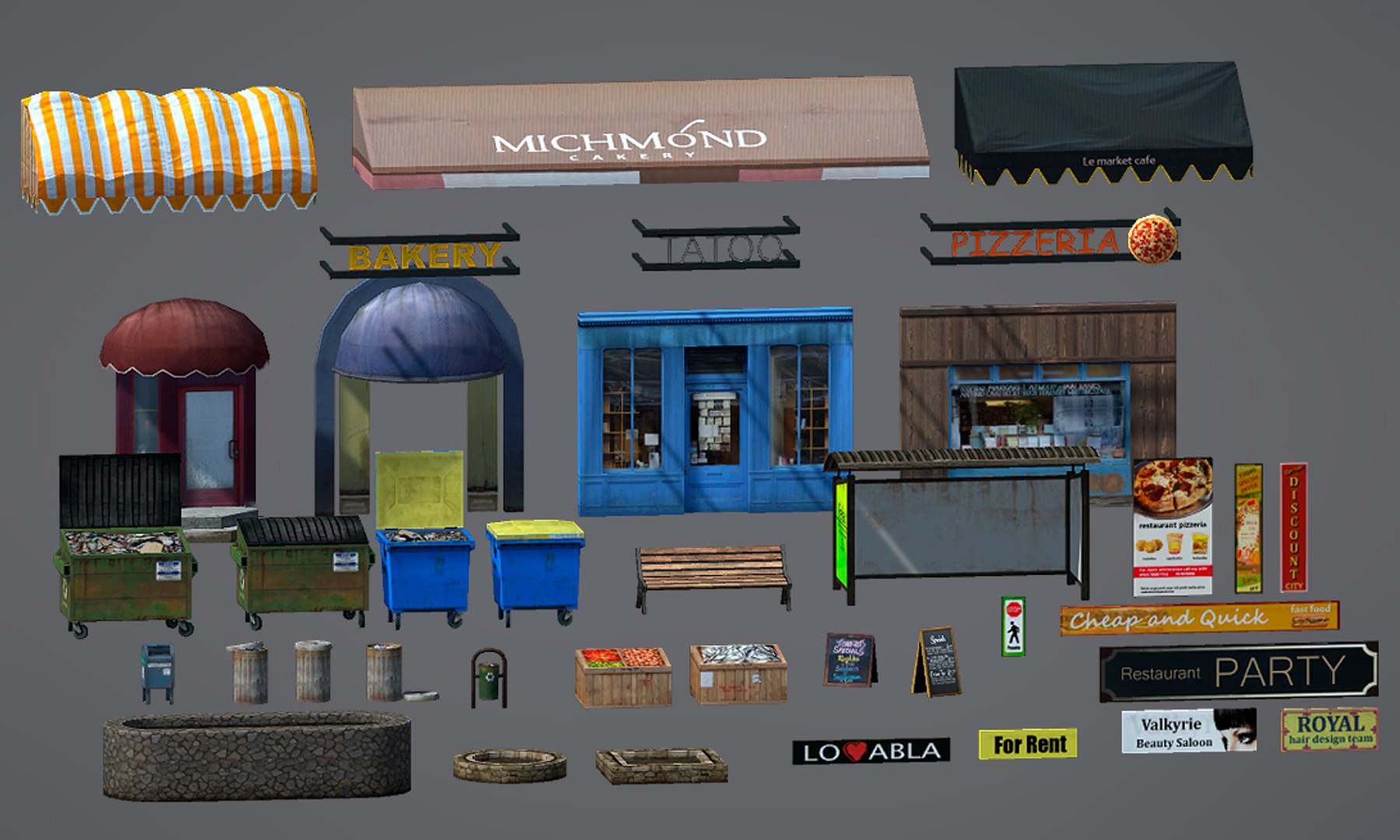 assets set 3D model https://p.turbosquid.com/ts-thumb/tt/nL3u8z/foDNwdXk/street_propses/jpg/1559837202/1920x1080/fit_q87/126f676df546b60743635934240dce2f3ed117bd/street_propses.jpg