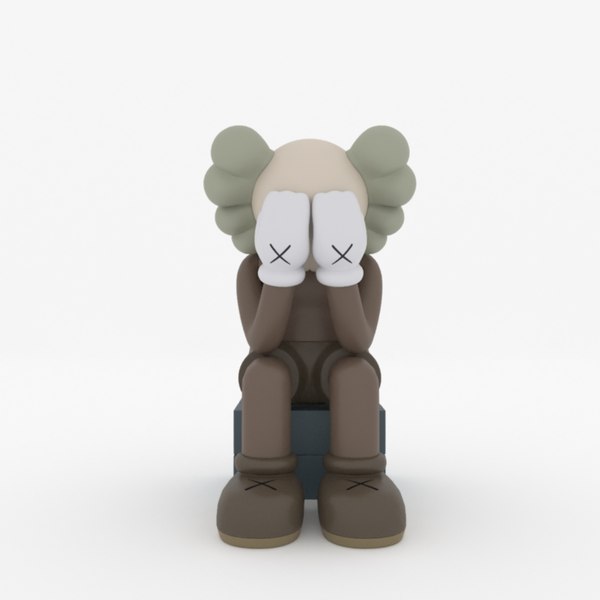 3D Kaws sitting with his hands on his face 3dPrint 3D print model