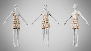 3D Dress 34 Abstract Tribal Stripe