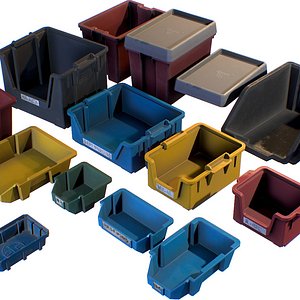 storage plastic crates - 3D model