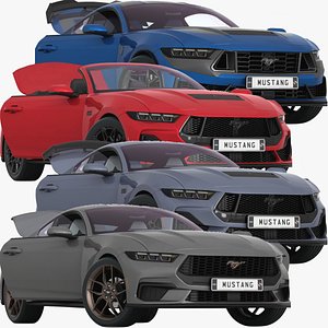 3D Ford Mustang 2024 Collection with opening doors and trunk1