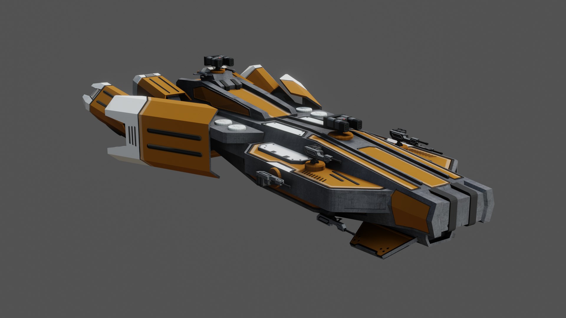 3D Model Sci-Fi Space Ship StarMaster- LowPoly - PBR - GameReady Low ...