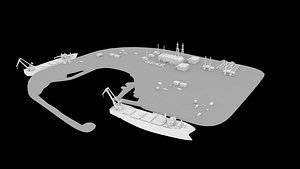 3D Upper Zakum oil field second largest offshore oilfield 3D model model