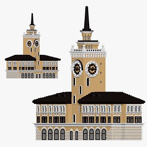 001148 clock tower station 3D model