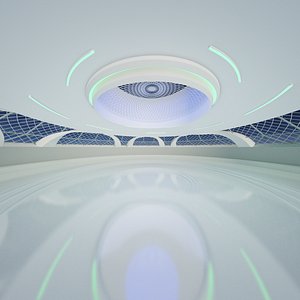 Sci fi Futuristic exhibition Interior
