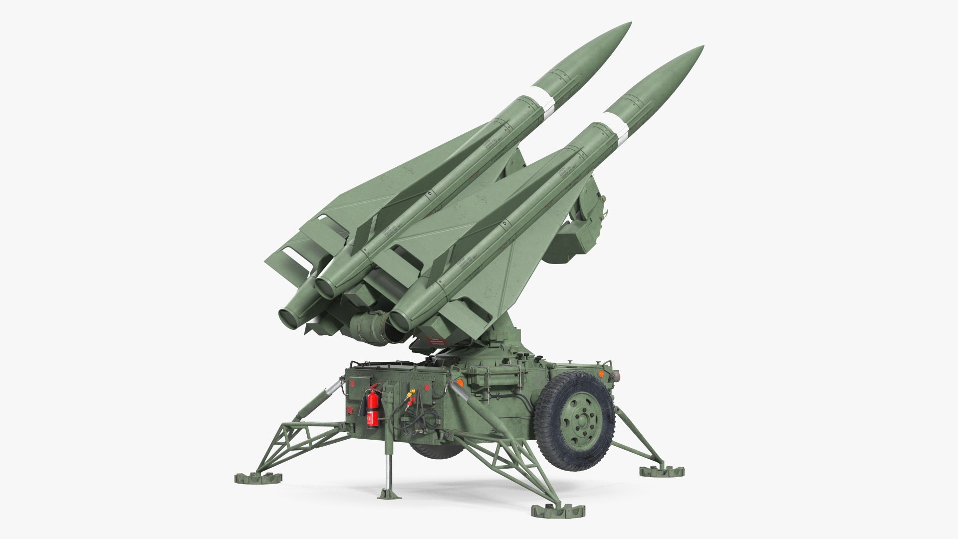 MIM-23 HAWK Light Green Rigged for Maya 3D model preview