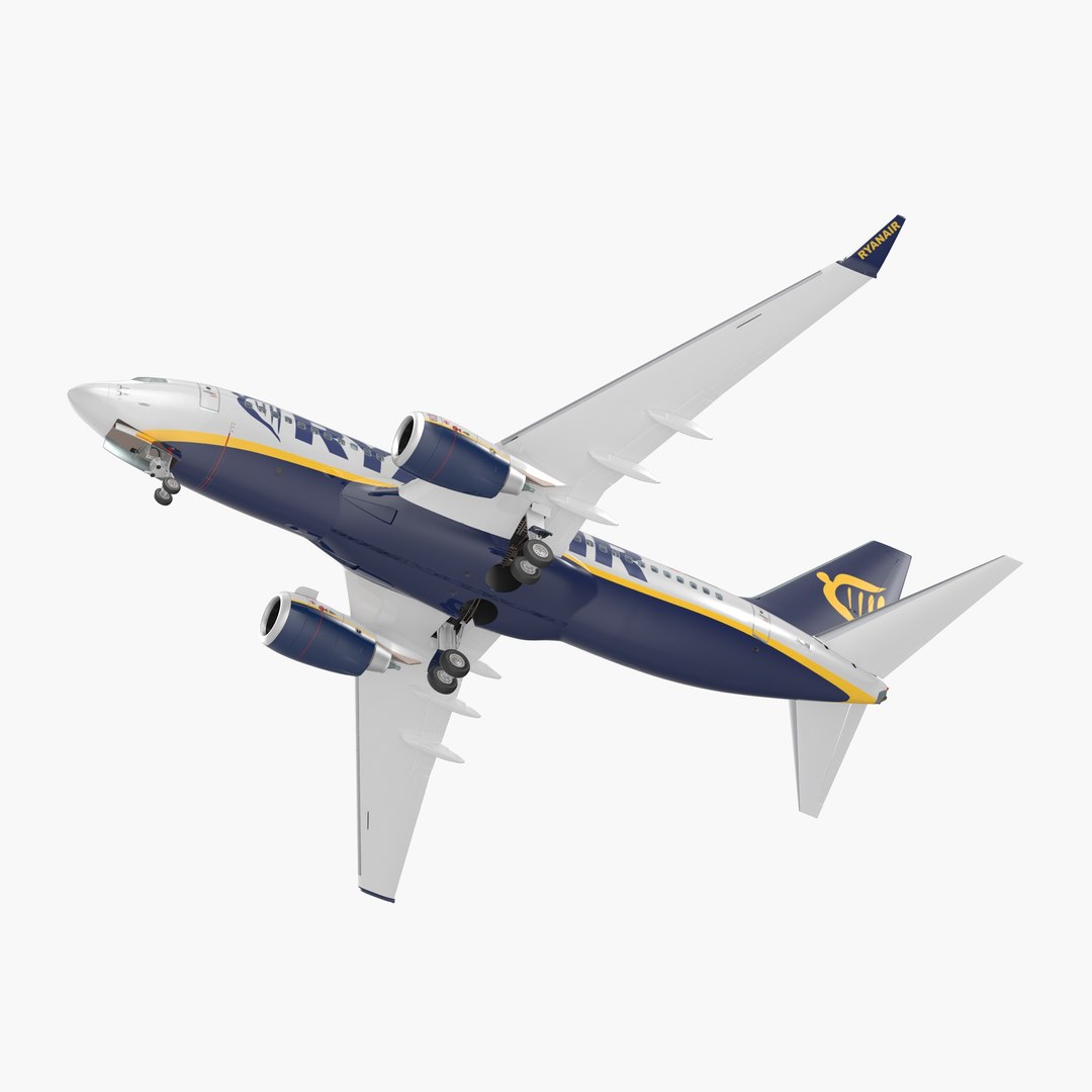 Boeing 737-700 with Interior Ryanair 3D model preview