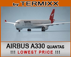 3d airplane airbus a330 qantas model