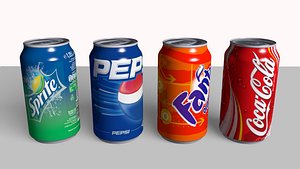 Coke Sprite Fanta Pepsi Cans