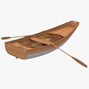 rowing boat 2 modeled 3d model
