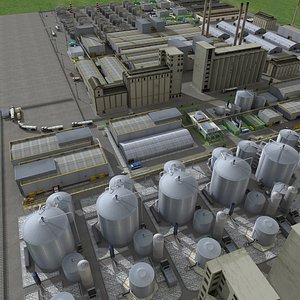 factory refinery 3D model