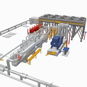 geothermal power plant 3D