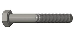 3D Screw Bolt M5 L35 ISO 4014 model