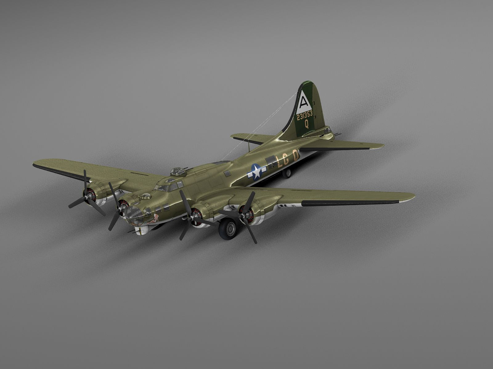 Modelo 3d Boeing B-17 Super Fortress Bomber - TurboSquid 847701