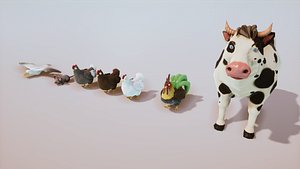 Stylized Farm Animals Kit Rigged with Shape Keys