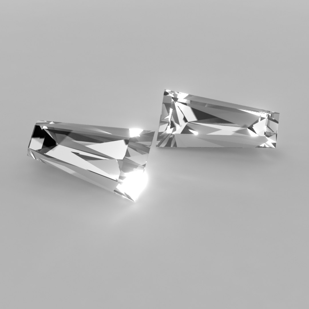3d Baguette Taper Cut Diamond