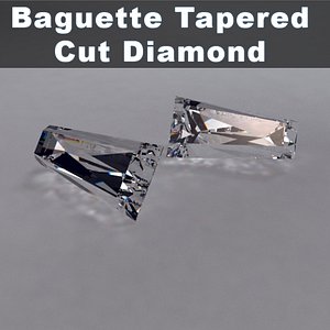 3d baguette taper cut diamond