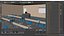 Interior de sala de aula moderna com projetor e monobloco de mesa