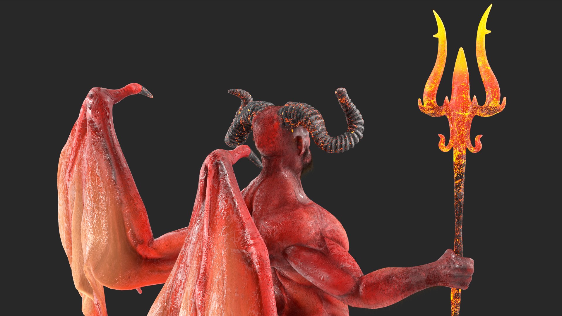 Devil Character With Trident Standing Pose Fur 3D Model - TurboSquid ...