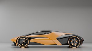 3D Ruturistic Concept Racing Car MidPoly