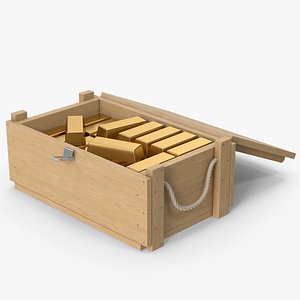 Crate Box And Gold Bars