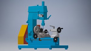 Lathe Machine Assembly 3d model 3D